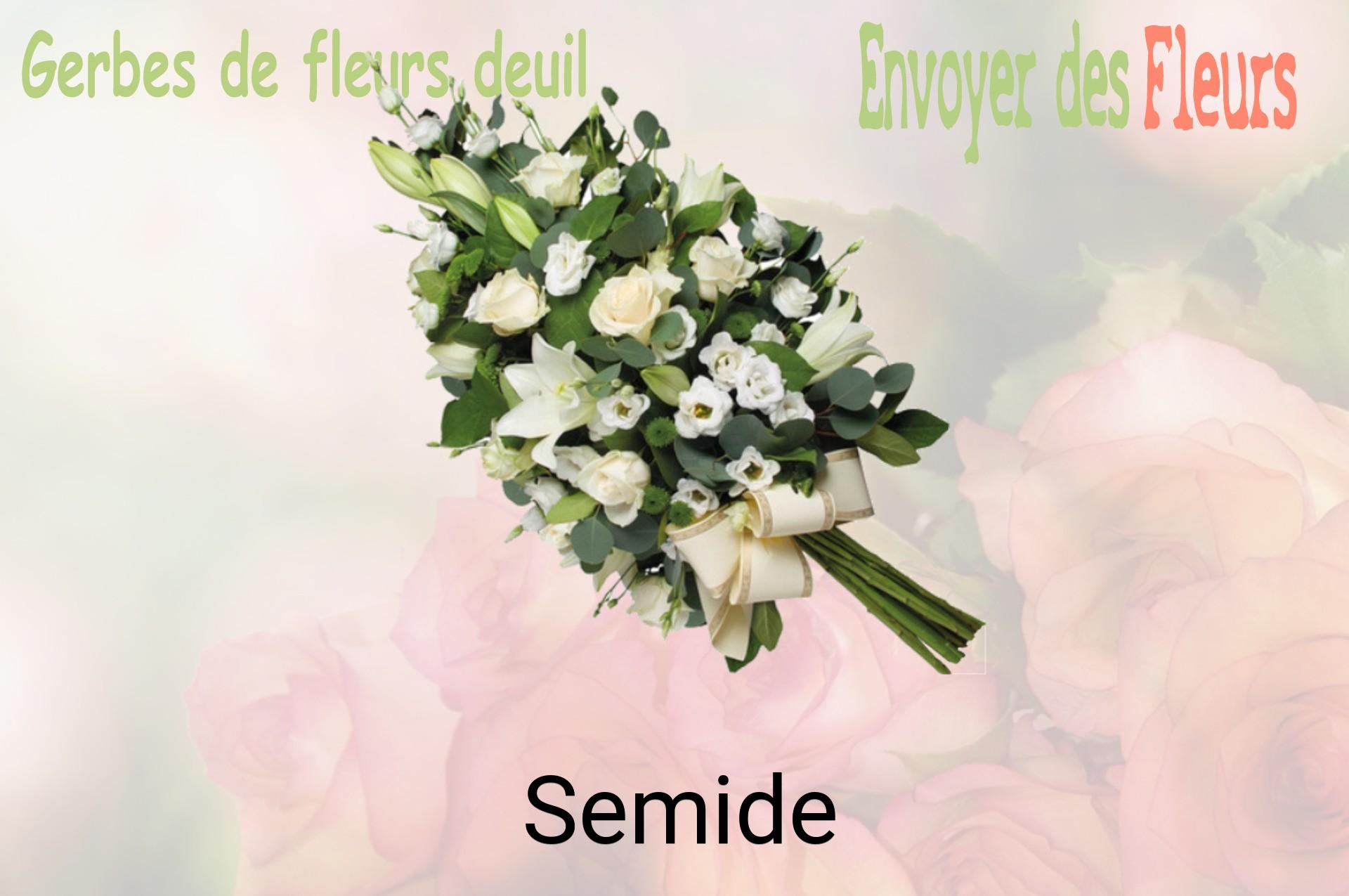 Gerbe de fleurs de deuil livrée à Semide